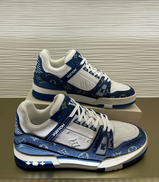 LV Trainer Sneaker Blue/Denim (ON FOOT) 